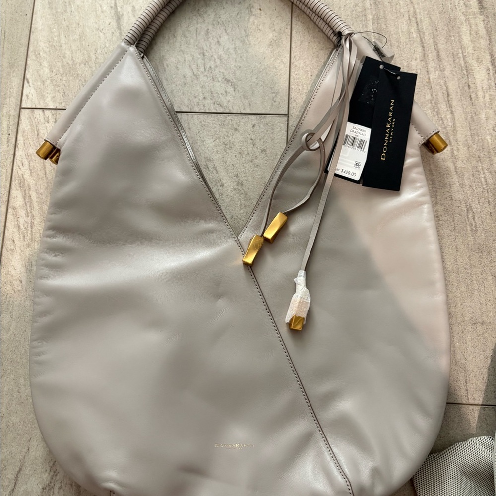Donna Karan Gray Hobo Bag with Slouchy Silhouette